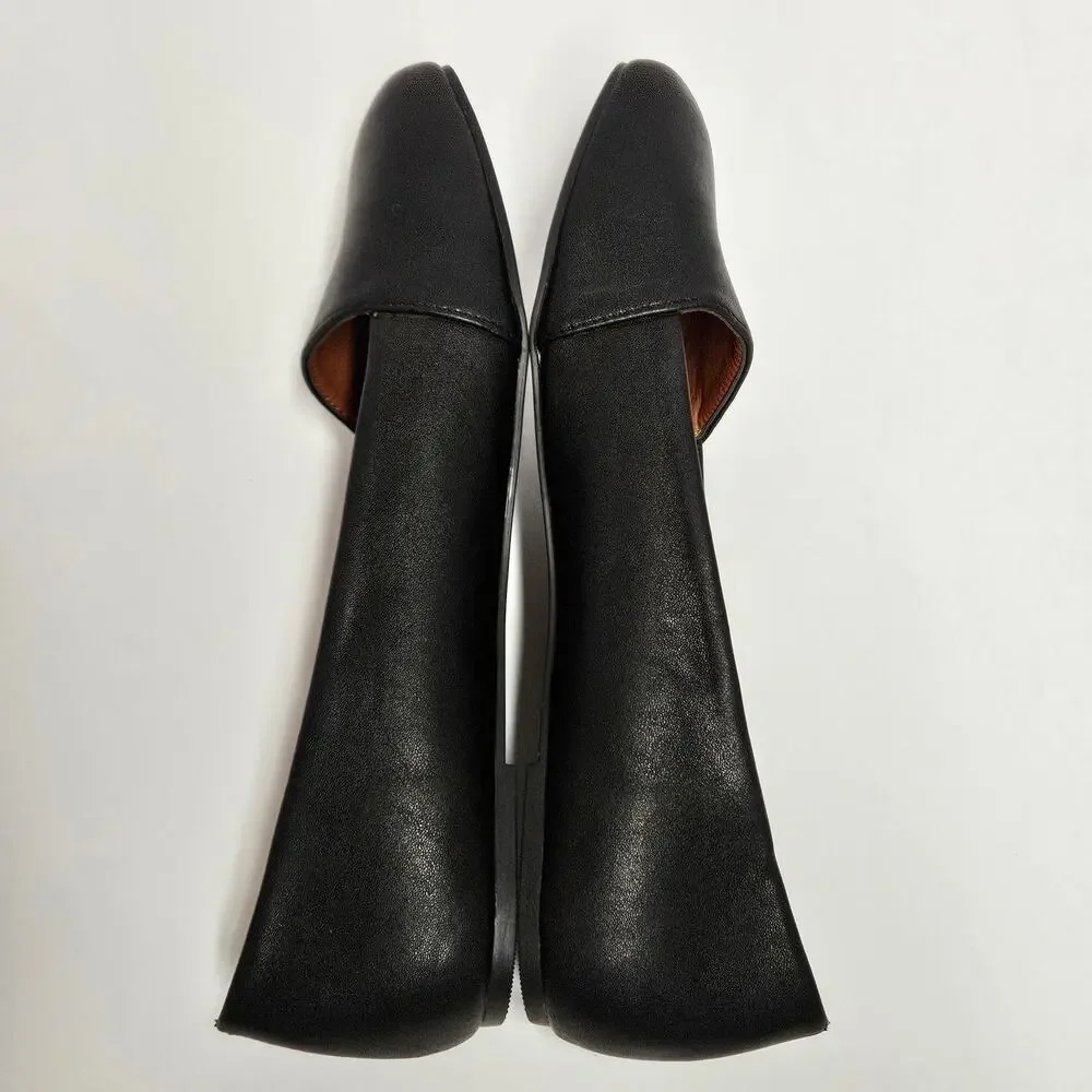 Black Faux Leather No Call Sharon Flats Padded‎ Footbed Size 10M